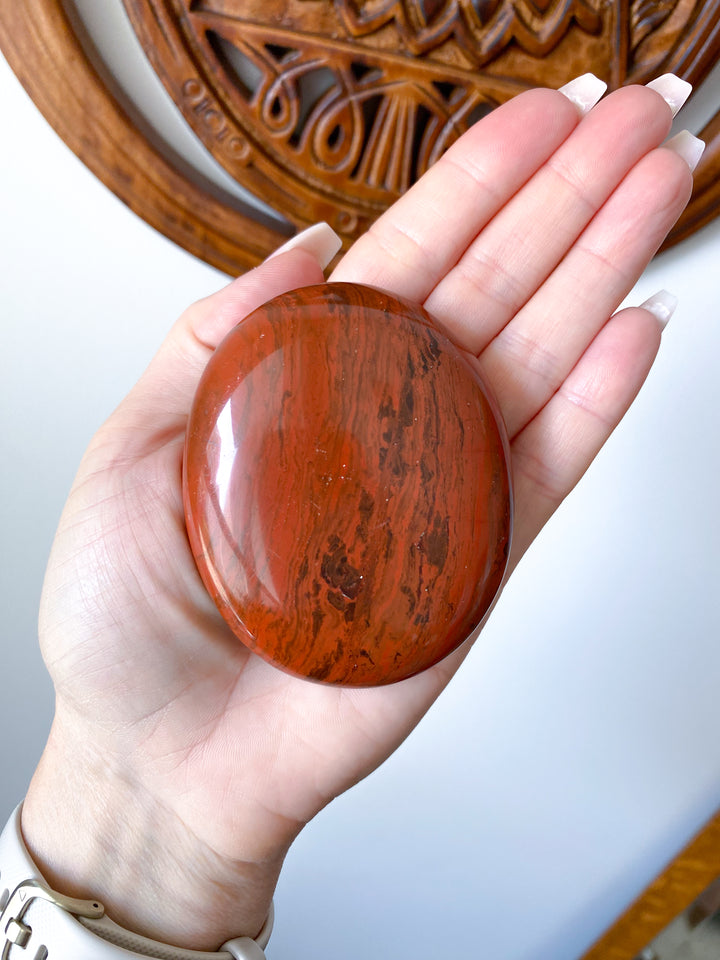 Large Red Jasper Palm Stone #1