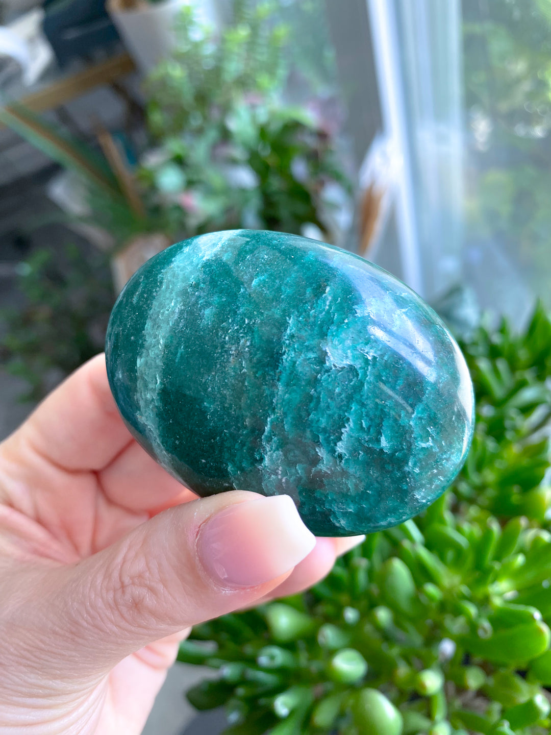 Bright Green Aventurine Palm Stone #4