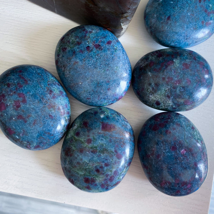 Ruby in Kyanite Palm Stone
