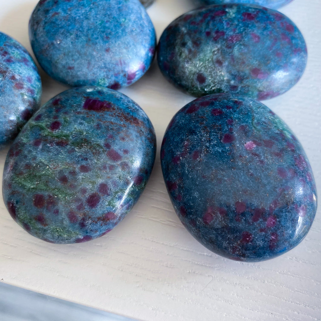 Ruby in Kyanite Palm Stone