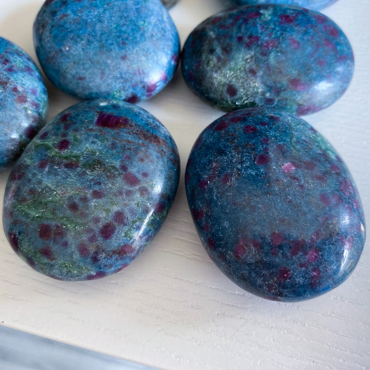 Ruby in Kyanite Palm Stone