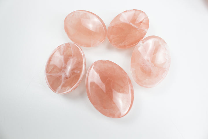 Large Rose Calcite Pink Worry Stone