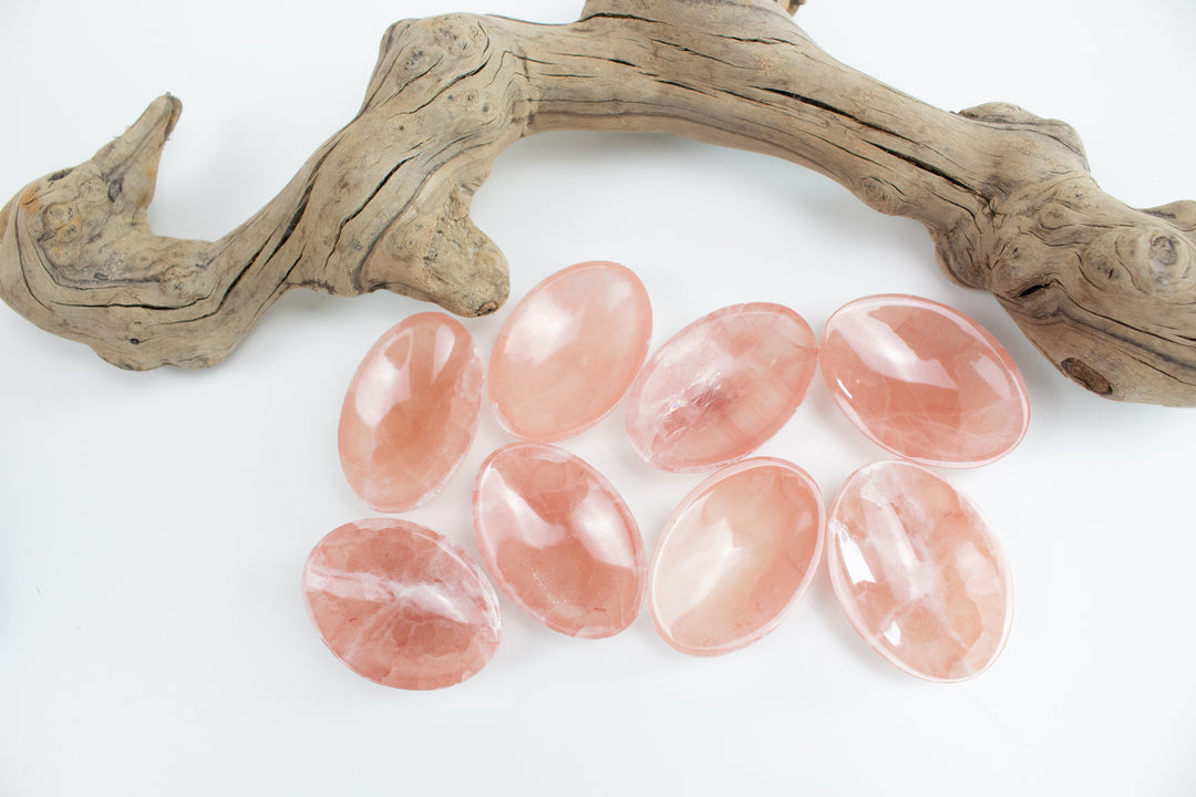 Large Rose Calcite Pink Worry Stone