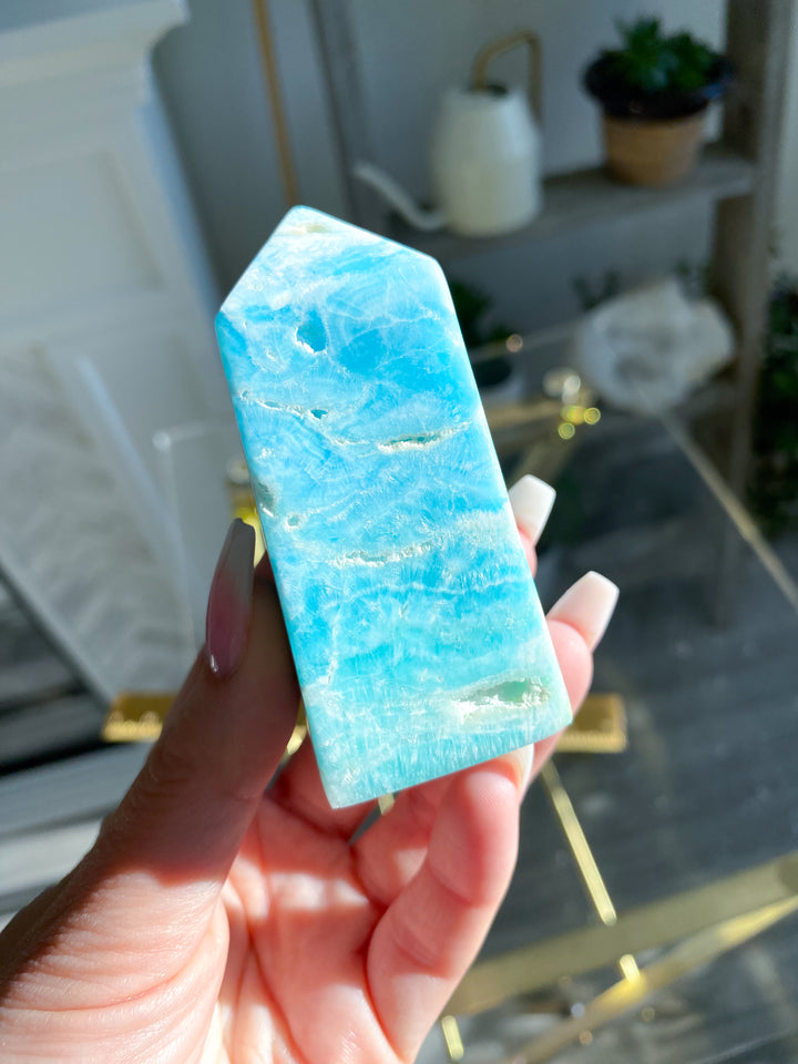 Blue Aragonite Tower