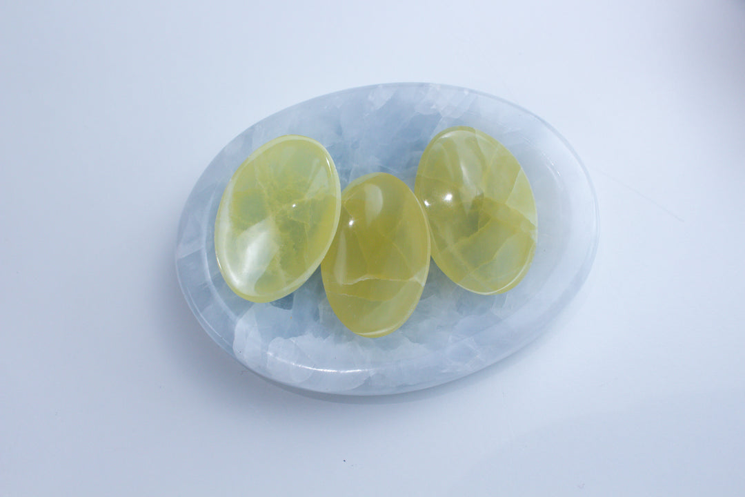 Large Lemon Calcite Worry Stone