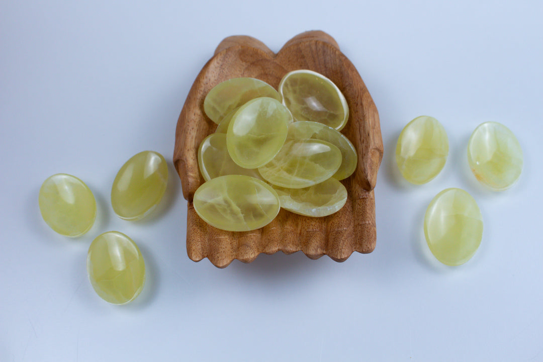 Large Lemon Calcite Worry Stone