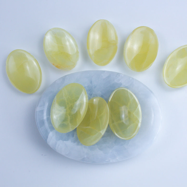 Large Lemon Calcite Worry Stone