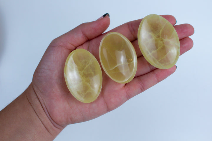 Large Lemon Calcite Worry Stone