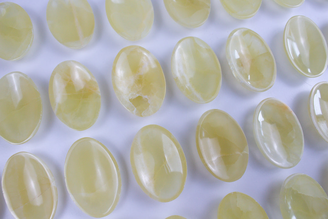 Large Lemon Calcite Worry Stone