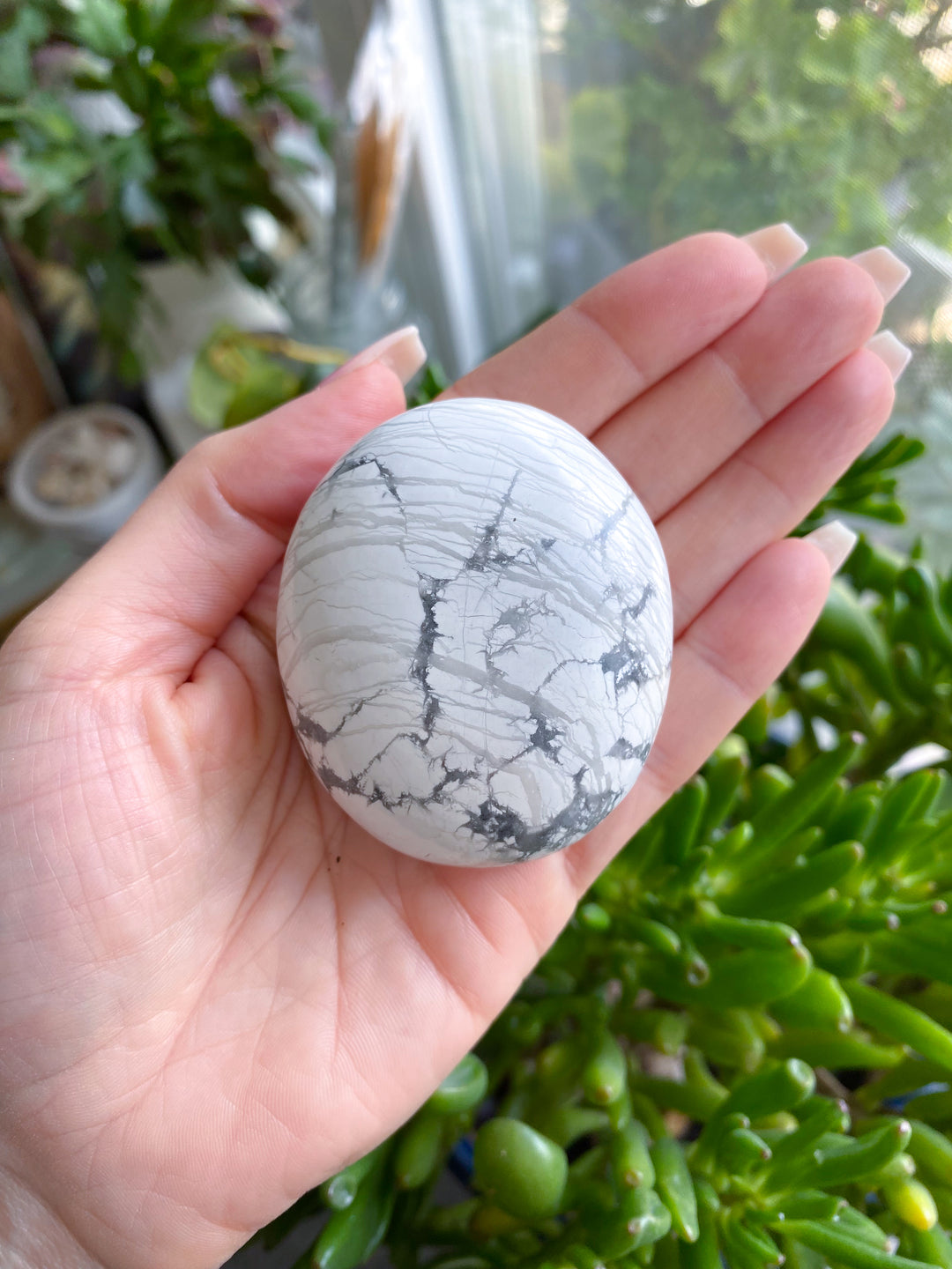 Unique Howlite Palm Stone #5