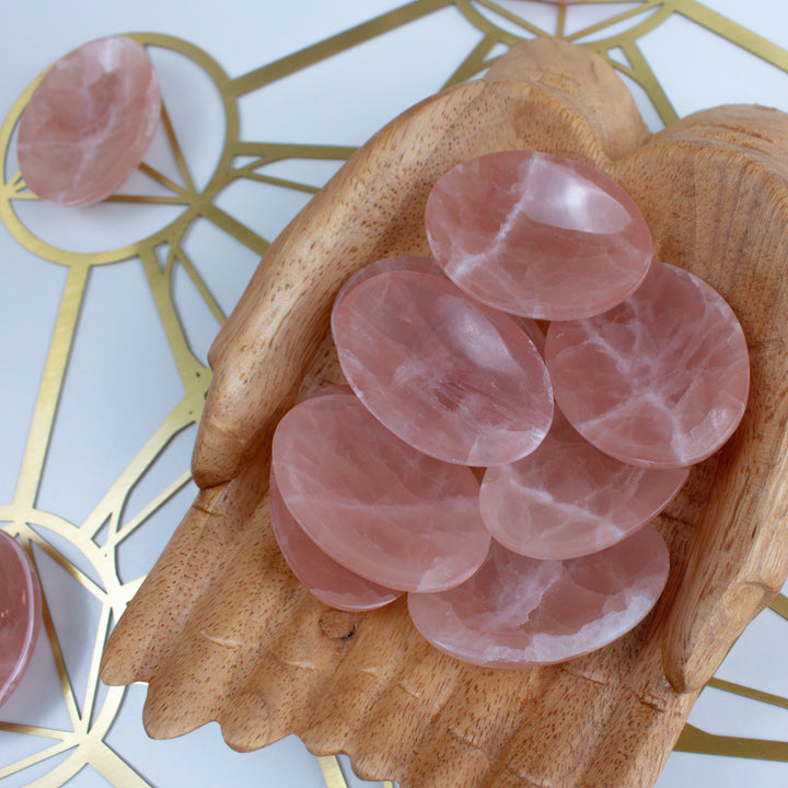 Large Rose Calcite Pink Worry Stone