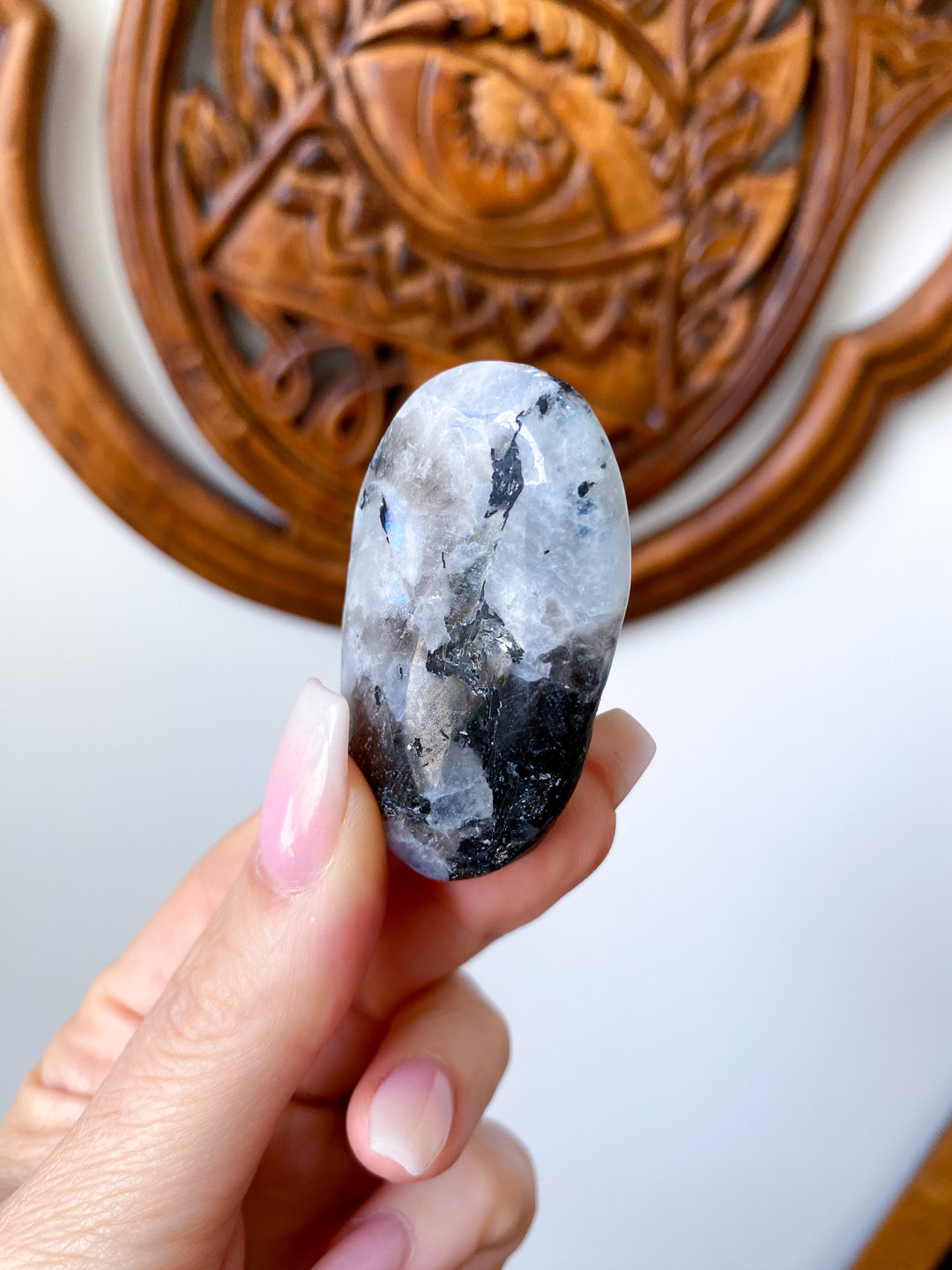 Mini Rainbow Moonstone Palm #1