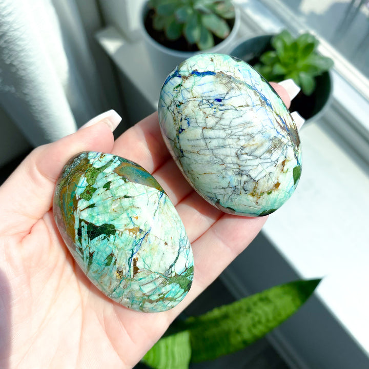 Azurite, Malachite, Hematite Palm