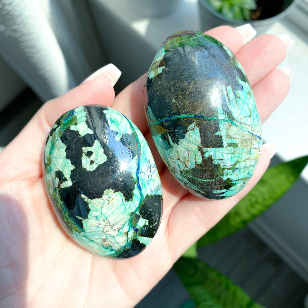 Azurite, Malachite, Hematite Palm