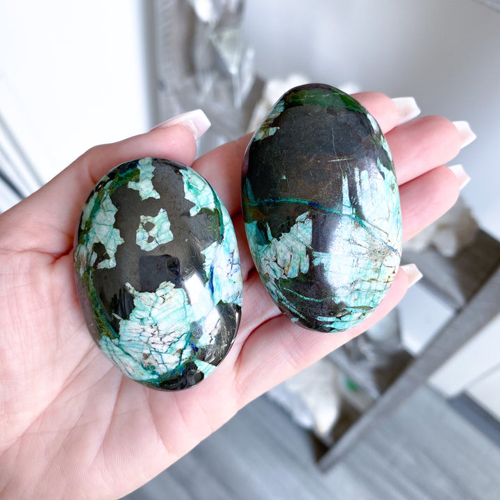 Azurite, Malachite, Hematite Palm