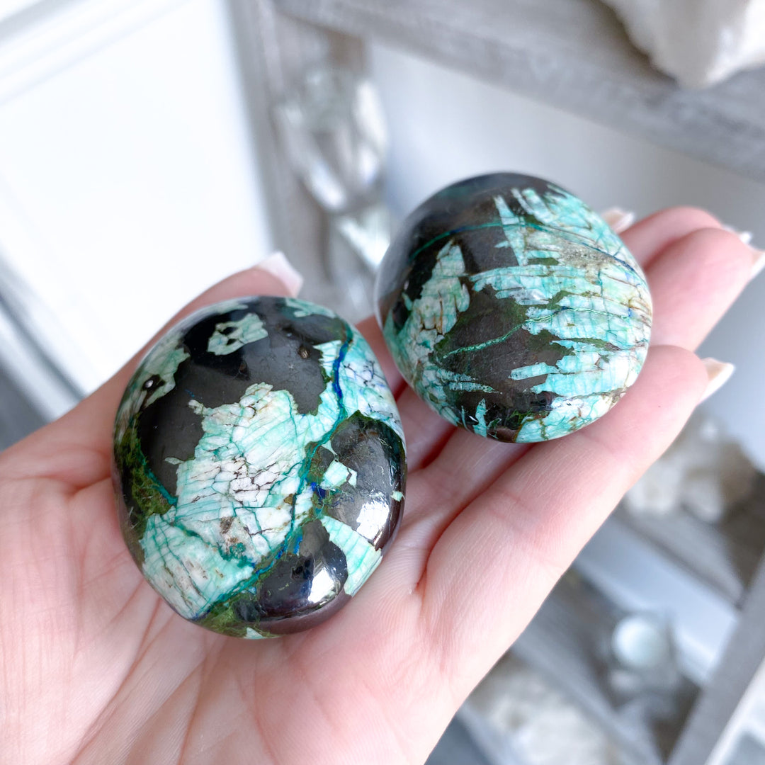 Azurite, Malachite, Hematite Palm