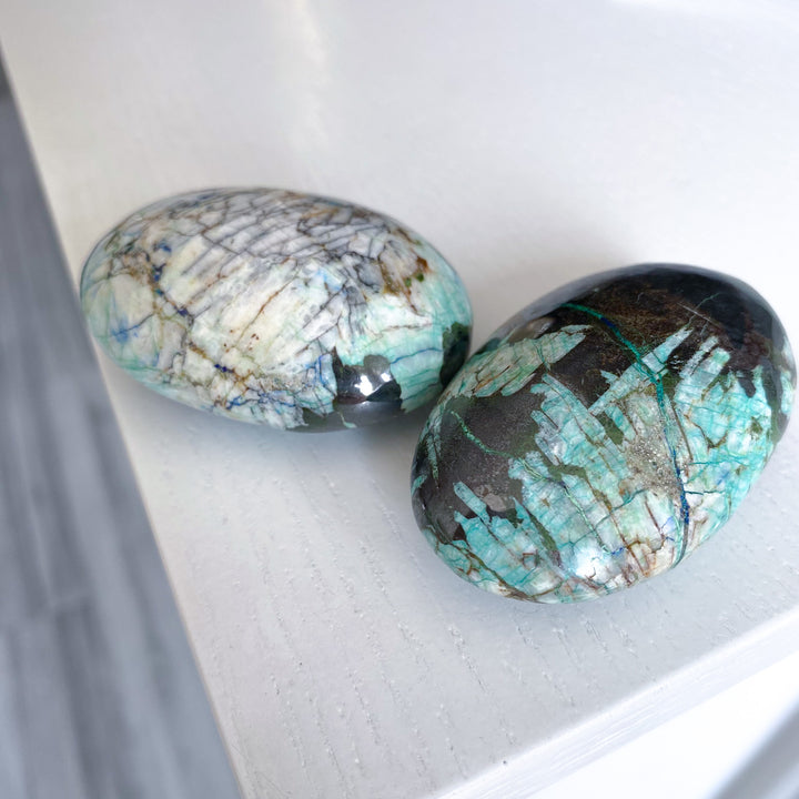 Azurite, Malachite, Hematite Palm