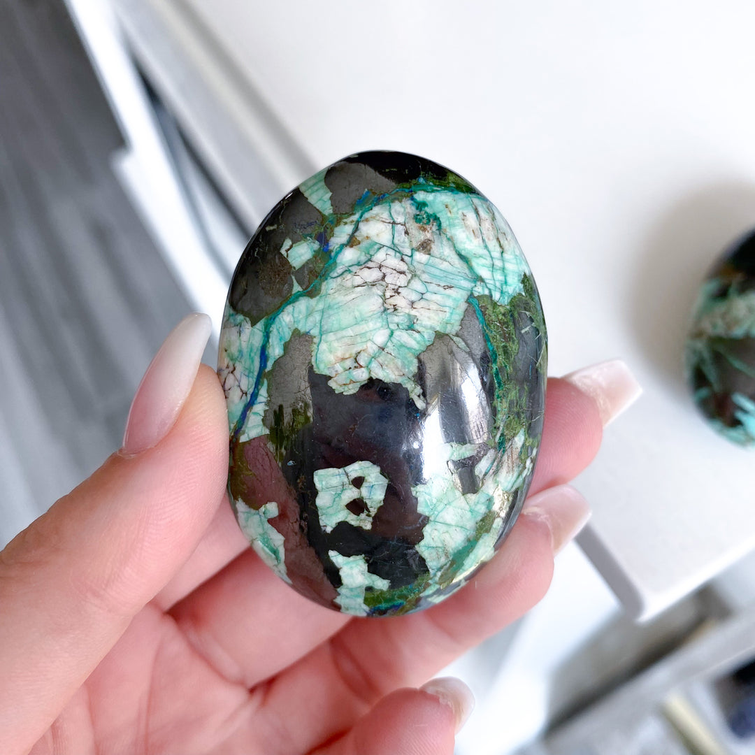 Azurite, Malachite, Hematite Palm