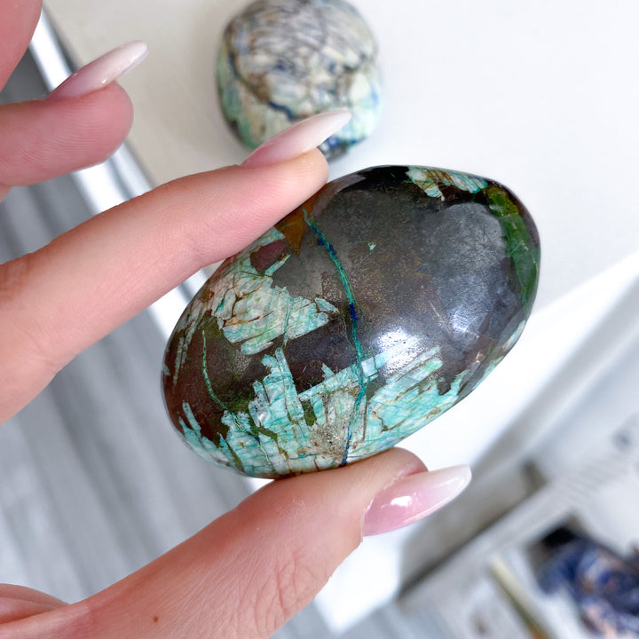 Azurite, Malachite, Hematite Palm