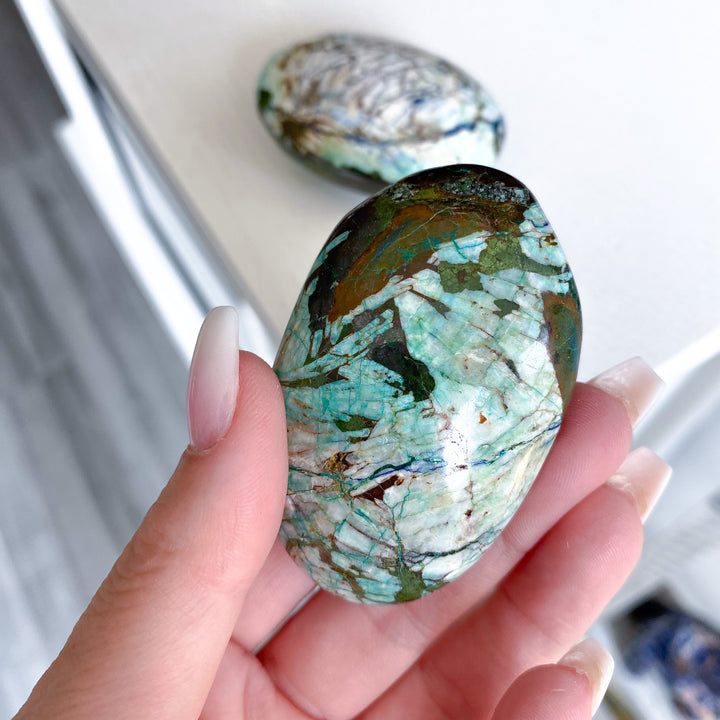 Azurite, Malachite, Hematite Palm