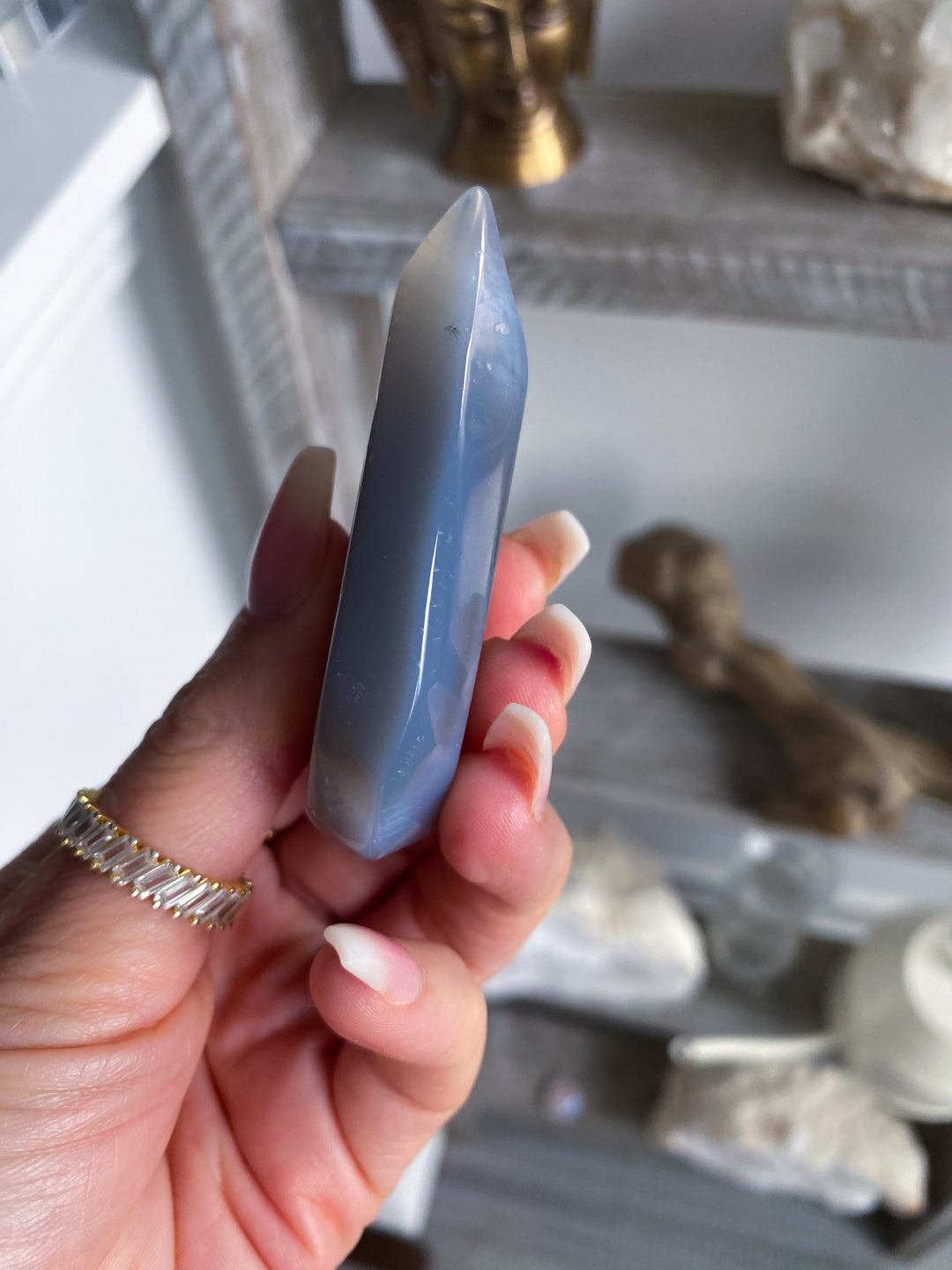 X-Small Gray Agate Flame #8