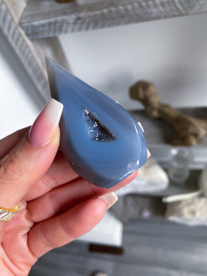 X-Small Gray Agate Flame #8