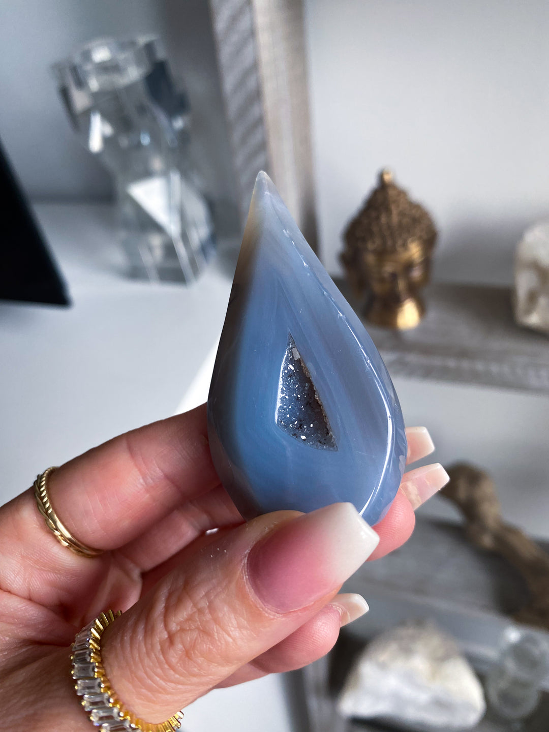 X-Small Gray Agate Flame #8