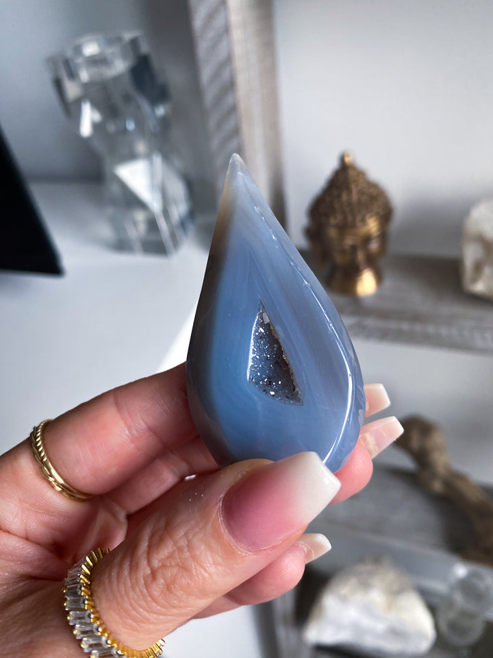 X-Small Gray Agate Flame #8