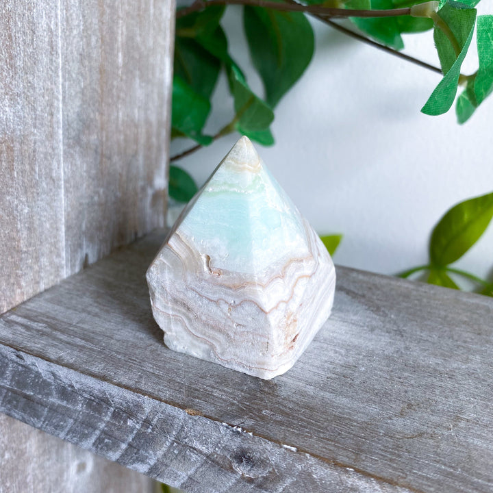 Small Caribbean Calcite Point Top Polish