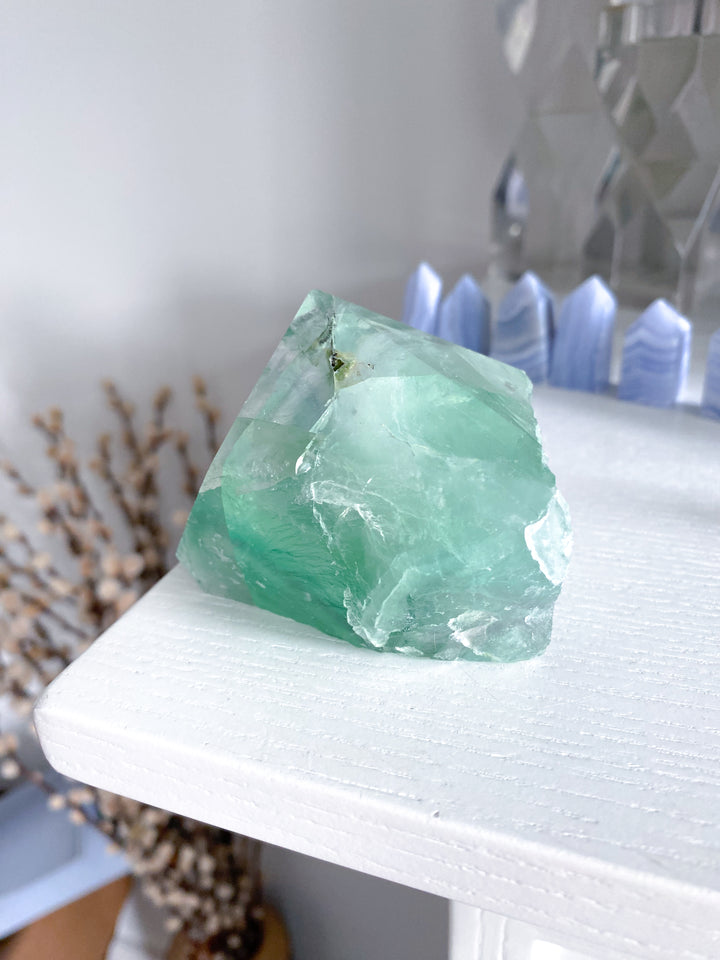 Green Fluorite Point w/ Inclusions #13