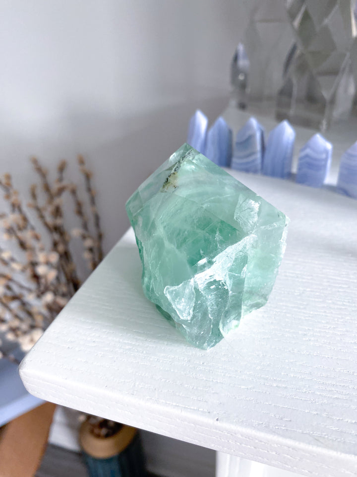 Green Fluorite Point w/ Inclusions #13