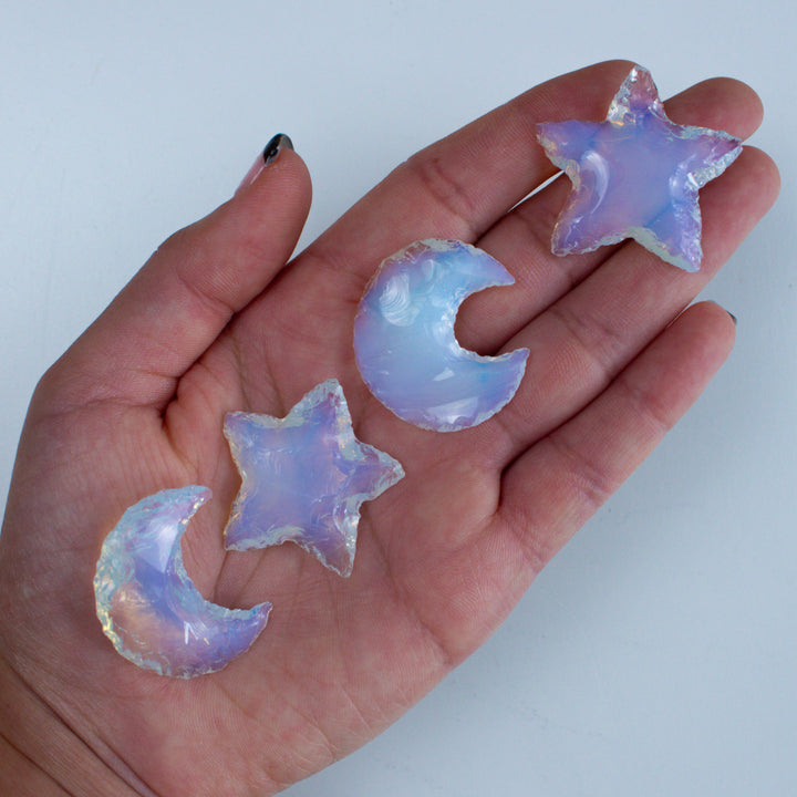 Edgy Opalite Moon or Star Carving