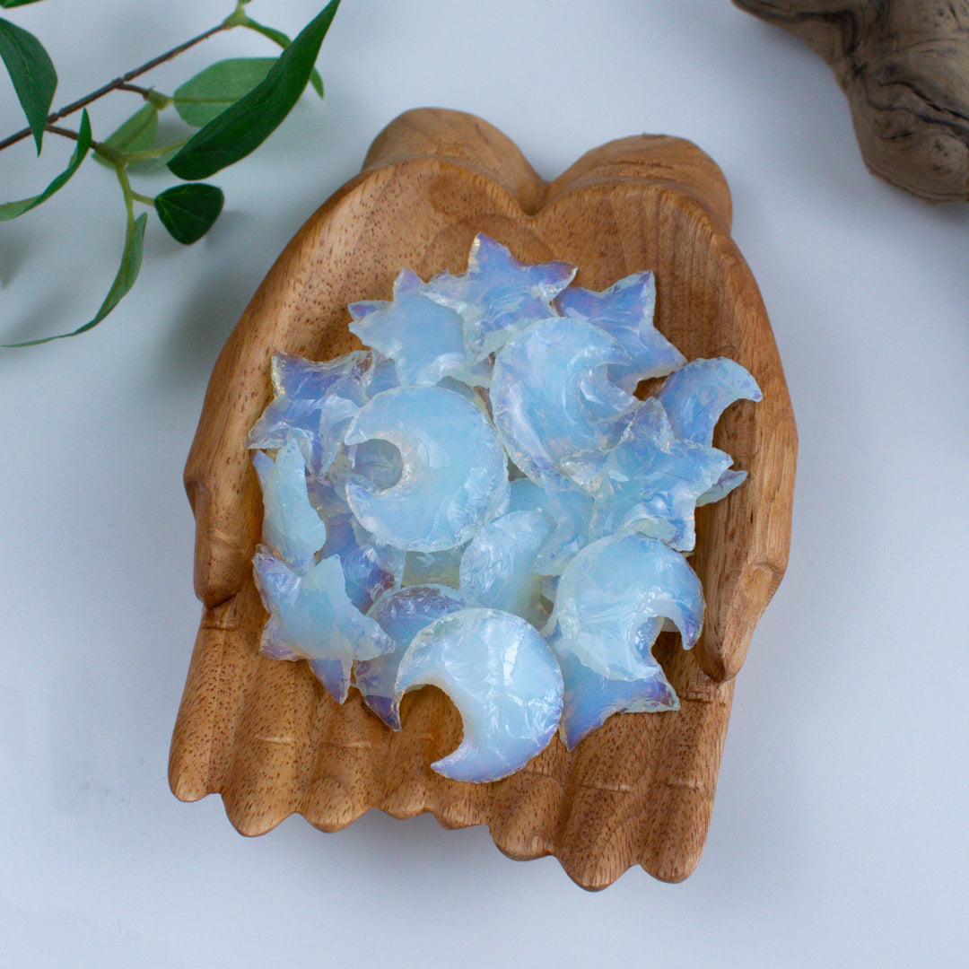 Edgy Opalite Moon or Star Carving