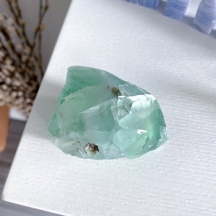 Green Fluorite Point w/ Inclusions #13