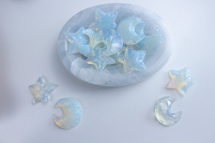 Edgy Opalite Moon or Star Carving