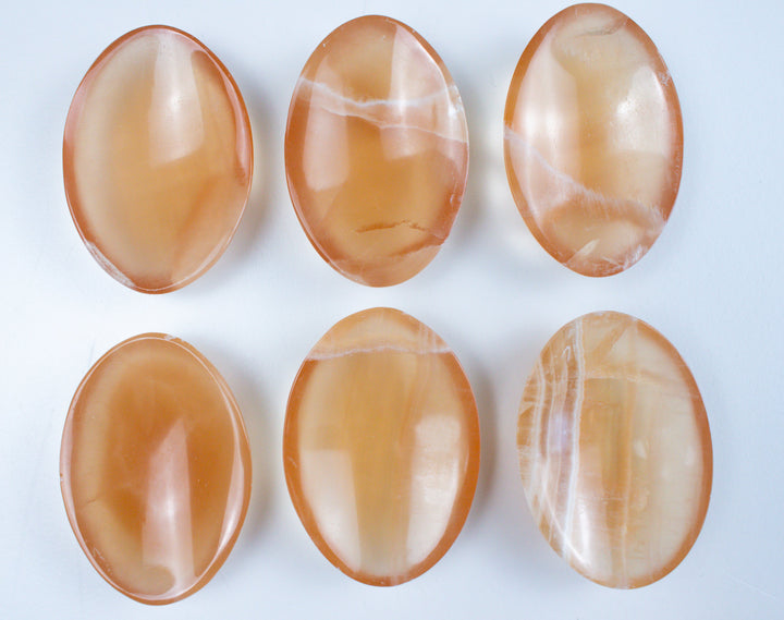 Large Honey Calcite Worry Stone