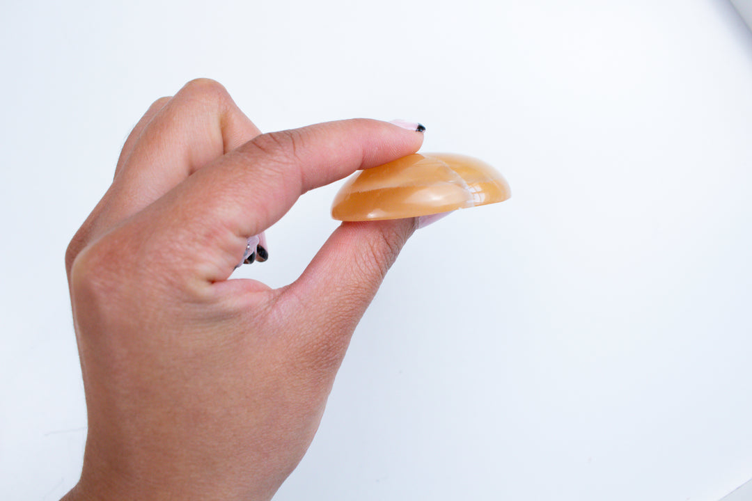 Large Honey Calcite Worry Stone
