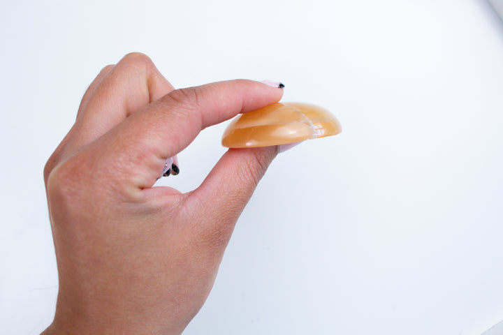 Large Honey Calcite Worry Stone