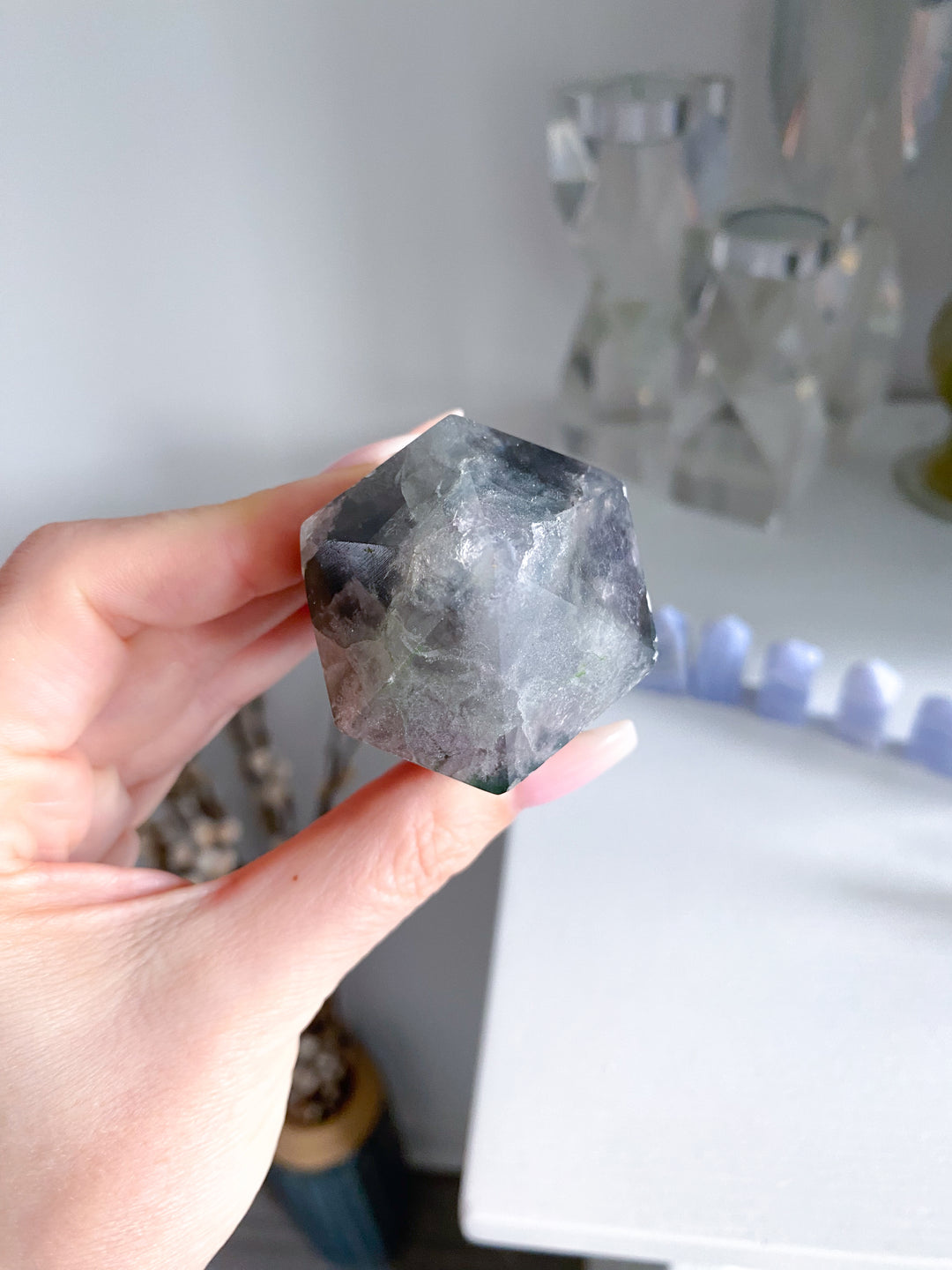 Rainbow Fluorite Tower Full Polish #7