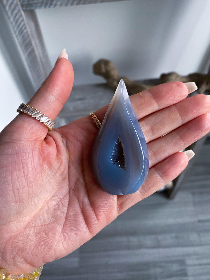X-Small Gray Agate Flame #8