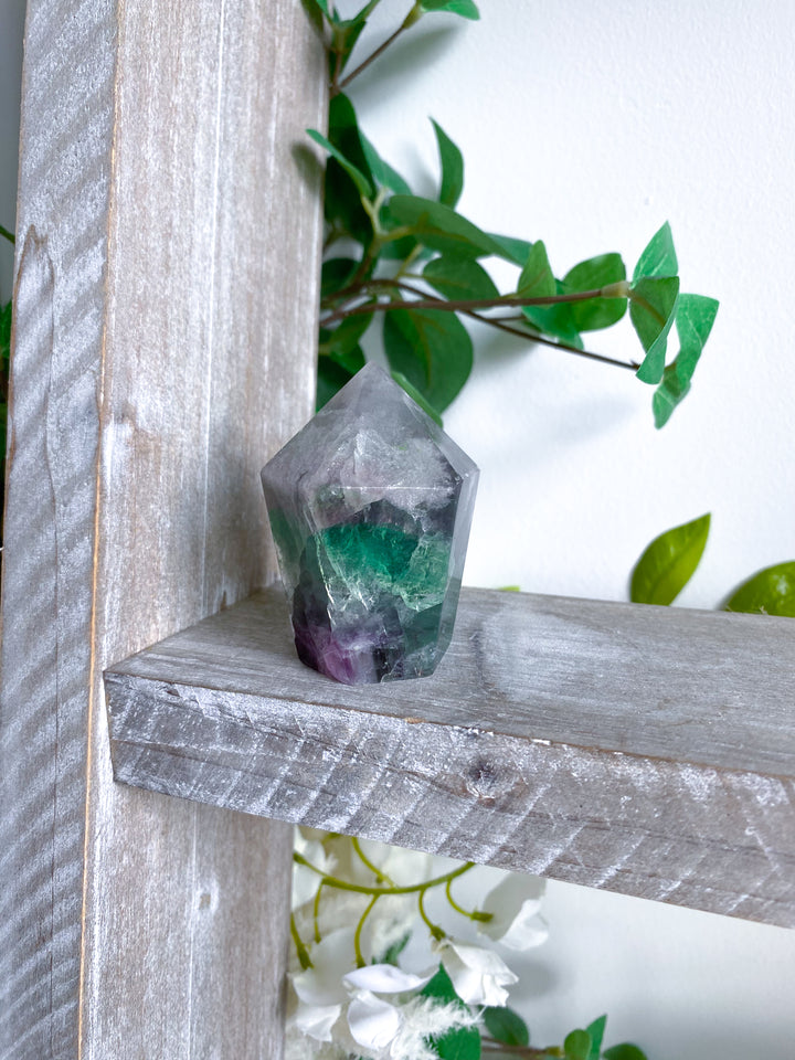 Rainbow Fluorite Tower Full Polish #7