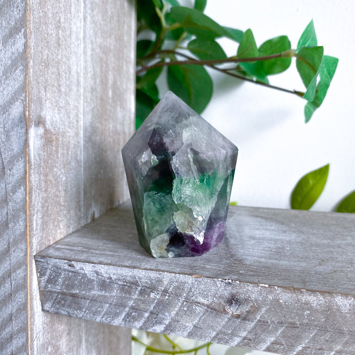 Rainbow Fluorite Tower Full Polish #7