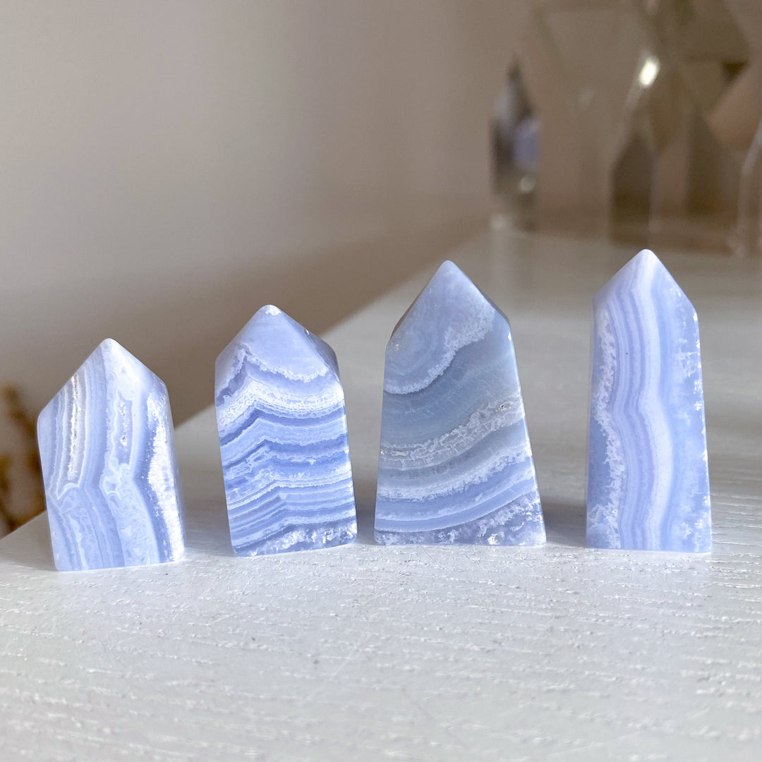 X Small Blue Lace Agate Tower