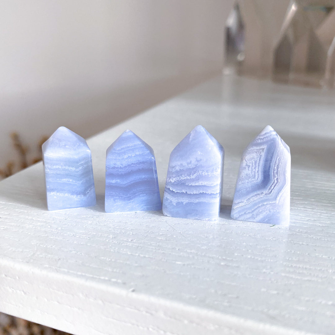 X Small Blue Lace Agate Tower