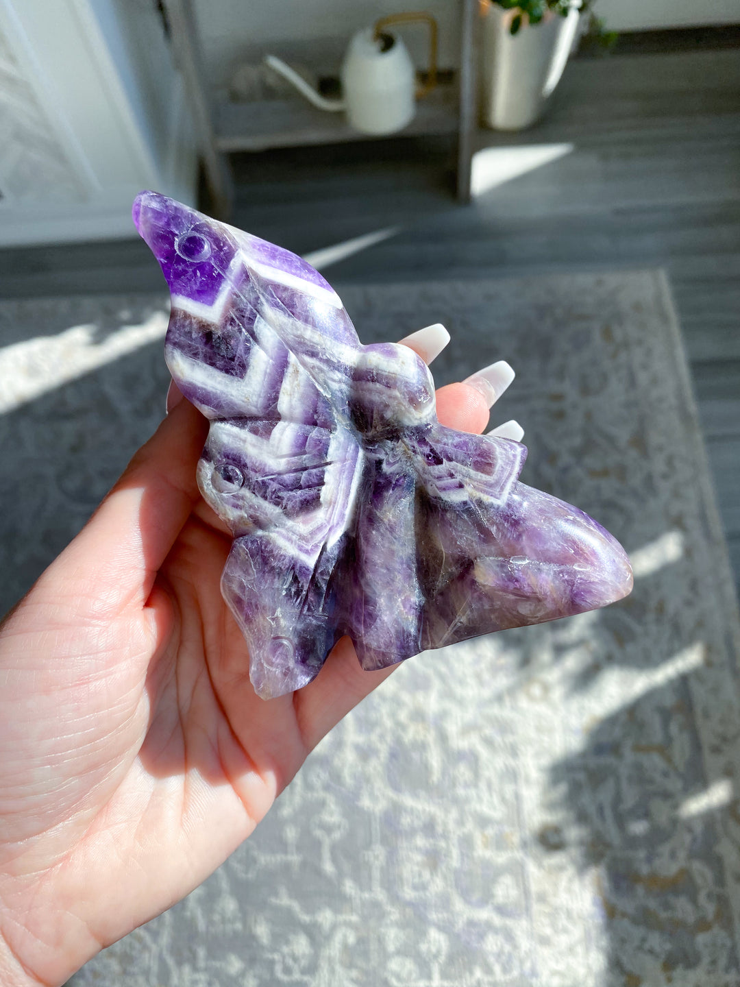 XL Dream Amethyst Fairy Carving - Get Exact Item - Chevron Amethyst