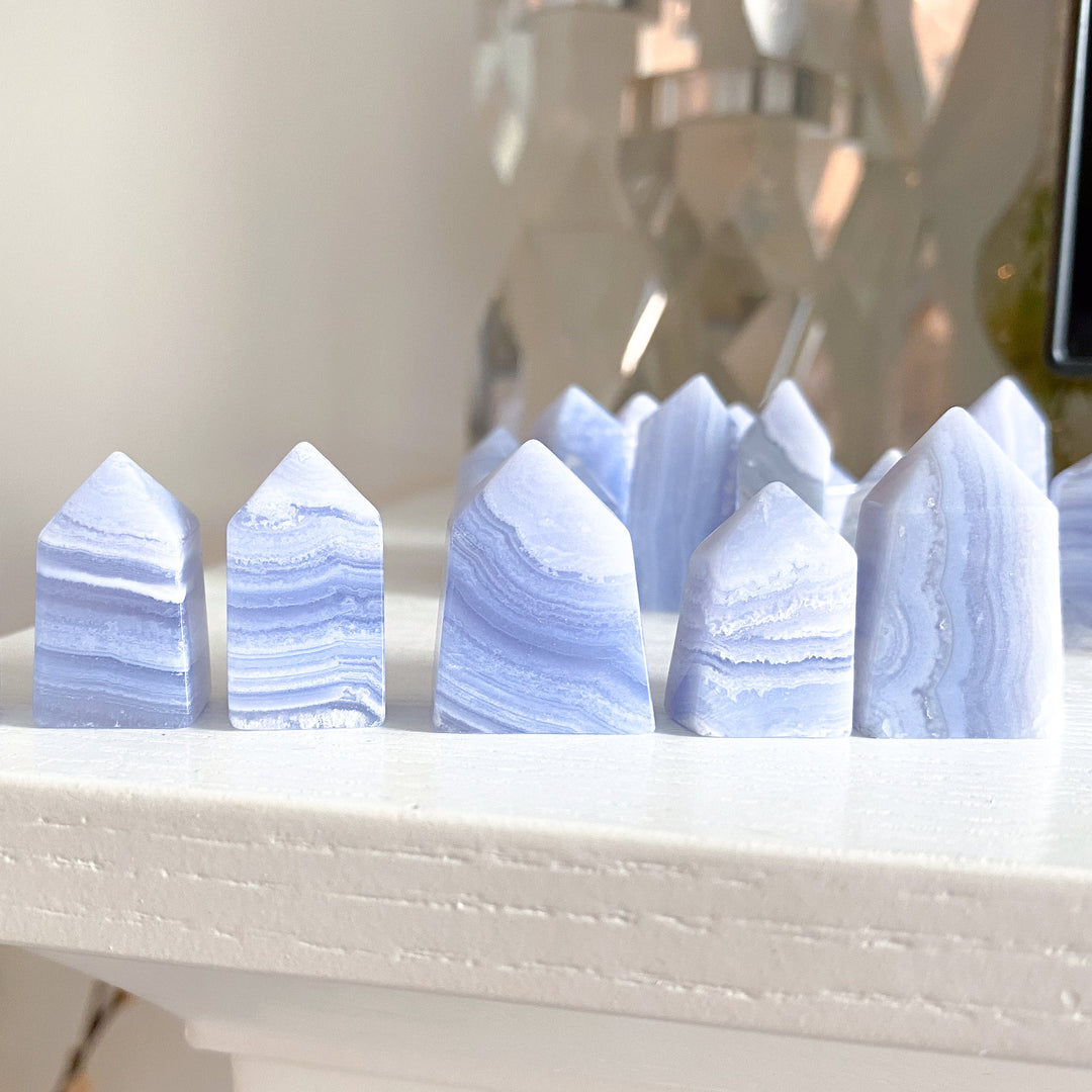 X Small Blue Lace Agate Tower