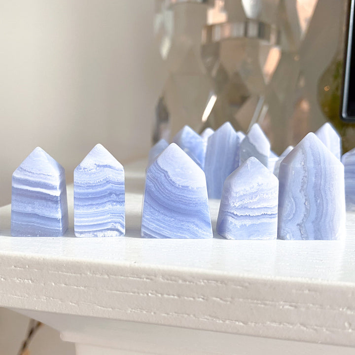 X Small Blue Lace Agate Tower