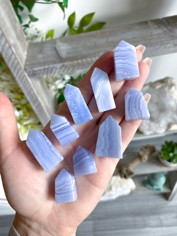 X Small Blue Lace Agate Tower