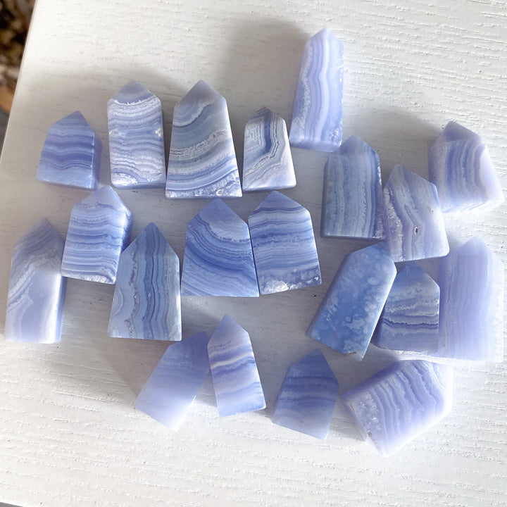 X Small Blue Lace Agate Tower