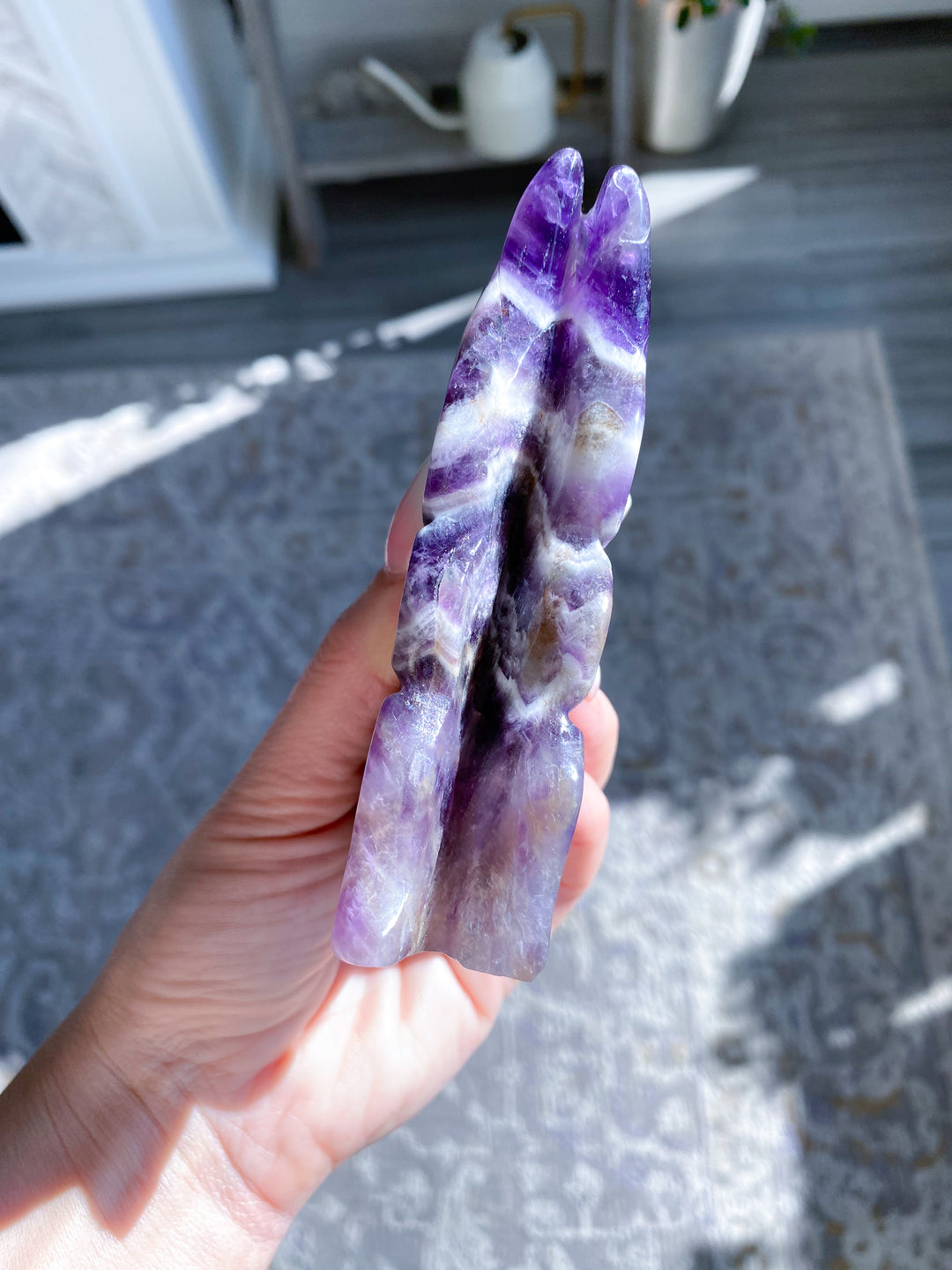 XL Dream Amethyst Fairy Carving - Get Exact Item - Chevron Amethyst